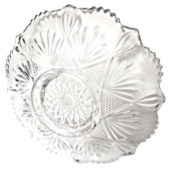 Vintage Antique Very Rare Cut Crystal Footed Center Dish/Bowl - Picture 6 of 7